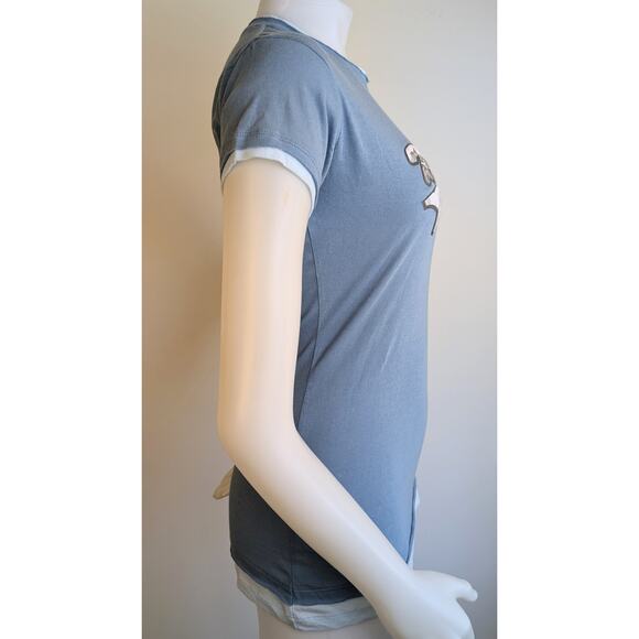 Top Of The Rock Womens Tee Shirt Large Blue NY Mob Swoosh Graphic Cotton NEW - Picture 8 of 12